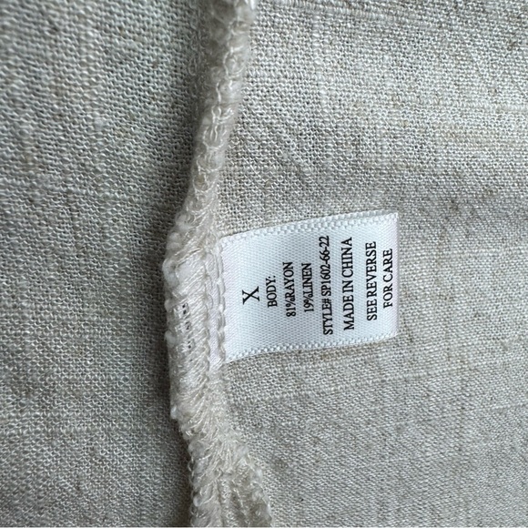 Arula Breeze Natural Linen Blend Oversized Button Down Shirt X - Picture 7 of 7